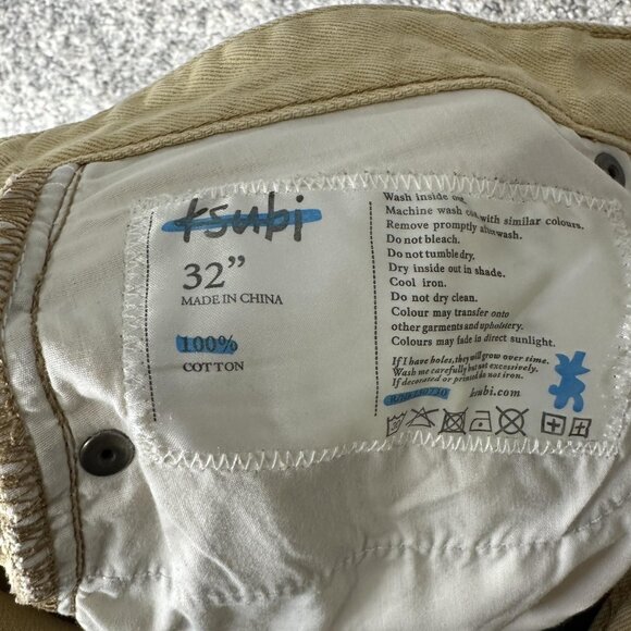 Ksubi Tsubi Jeans Mens 32 Beige Tan Slim Fit 5 Pocket Denim Pants Casual - Picture 7 of 7